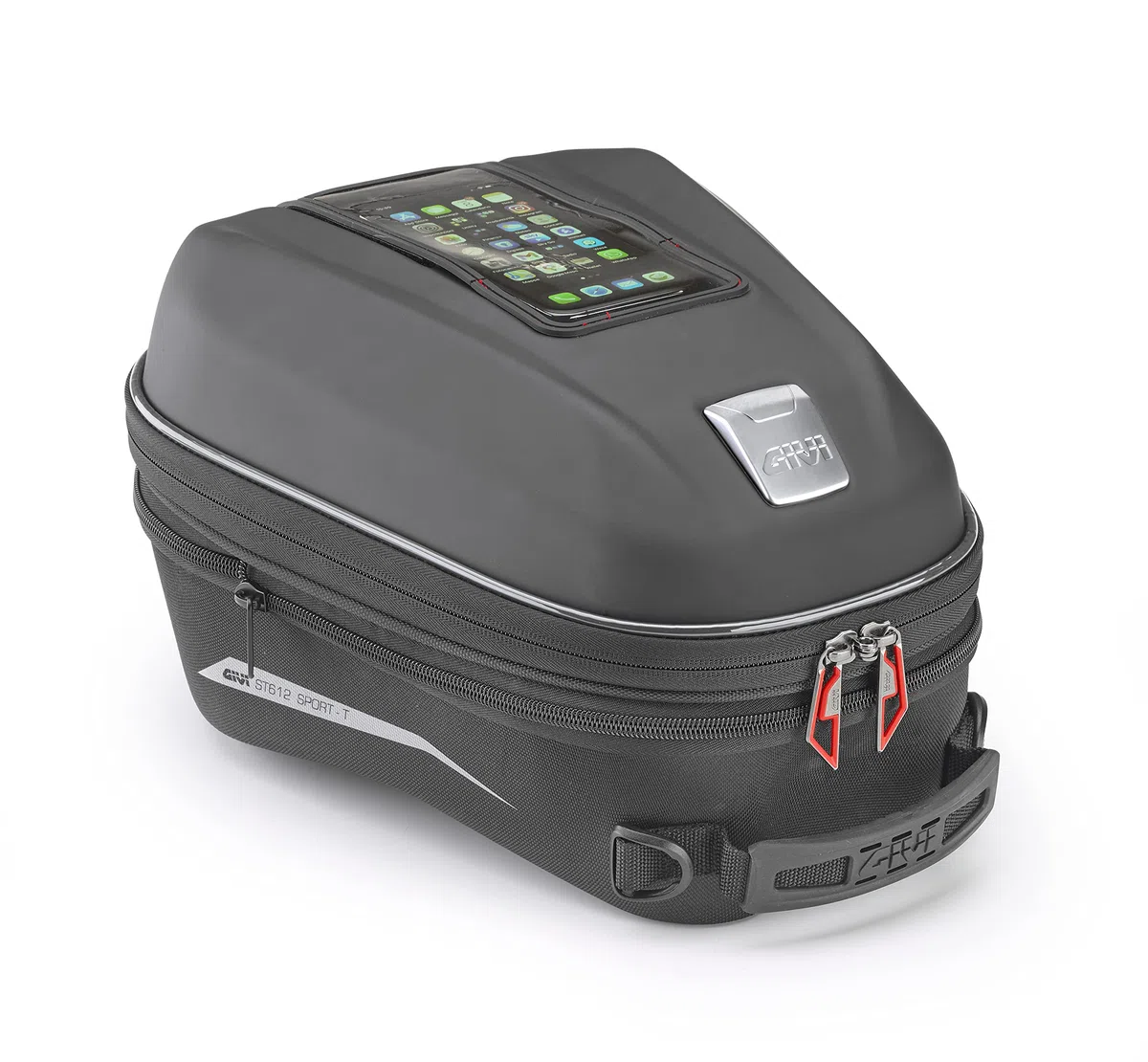 GIVI Borsello da Serbatoio ST612+ Plus Termoformato Espandibile con Porta Smartphone Da 12 a 15 Litri Nero