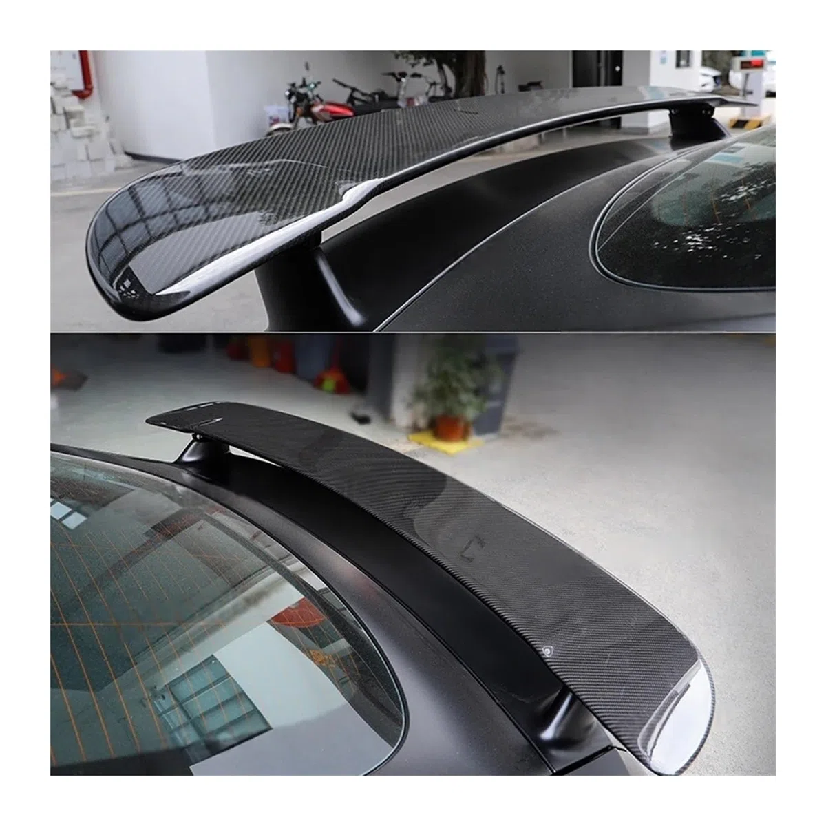 Spoiler posteriore in fibra di carbonio FRP per auto, stile Racing GT, compatibile con Benz AMG GT43 GT50 GT53 OEM Style(Half carbon)