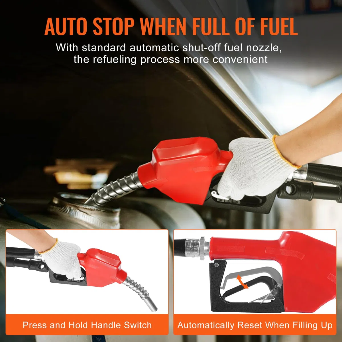 VEVOR Pompa di Trasferimento Carburante 12V 10 GPM 1/4 HP, Pompa di Trasferimento Diesel Elettrica Portatile con Ugello Carburante Flusso Elevato, Tubo Flessibile di Ingresso e Uscita