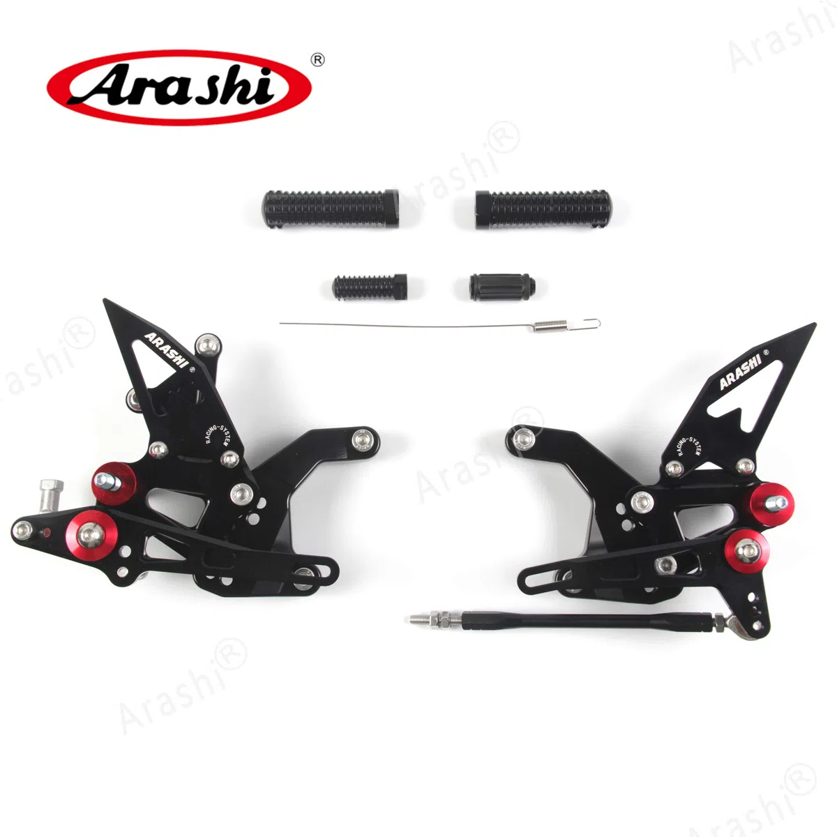 Arashi (Version2.0) Regolabile Pedane Arretrate Pedane Poggiapiedi per Z900 ZR900 2020-2023, Nero Accessori Pedalino Posteriori Pedaline