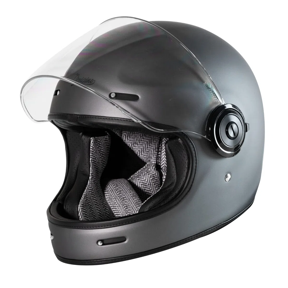 ORIGINE Casco Moto Integrale in Fibra di Vetro Stile Cafe Racer Omologato ECE con Visiera