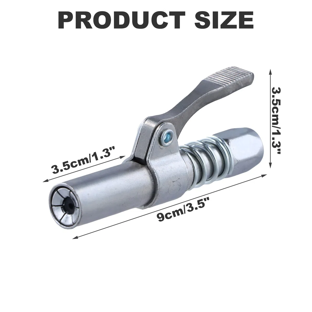 3 Pcs Testina Ingrassatore Manuale, Testina Ingrassatore con Manico Singolo, Autobloccante Accoppiatore per Pistola a Grasso, Compatibile con Pressa Grasso NPT 1/8"
