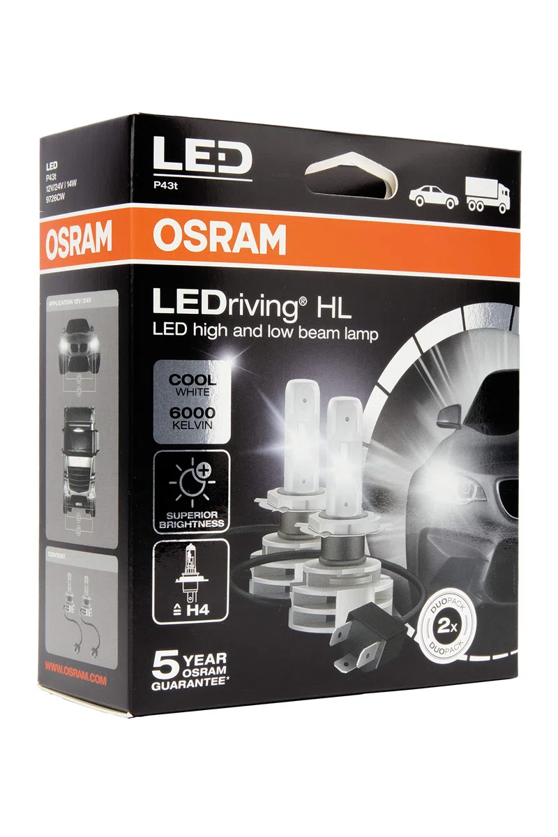OSRAM LEDriving HL - Proiettore LED Off-Road, Ultima Generazione, Per proiettori per sostituire le lampade alogene convenzionali, 9726CW, 12/24V, Bianco Freddo, Set di 2