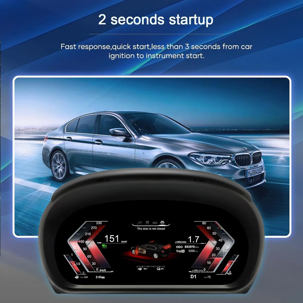 Generic 1920 * 720 Auto LCD Cruscotto per BMW Serie 3 E90 E91 E92 E93 2005-2012 Anni Paneel Virtuele Cockpit Snelheidsmeter Voor