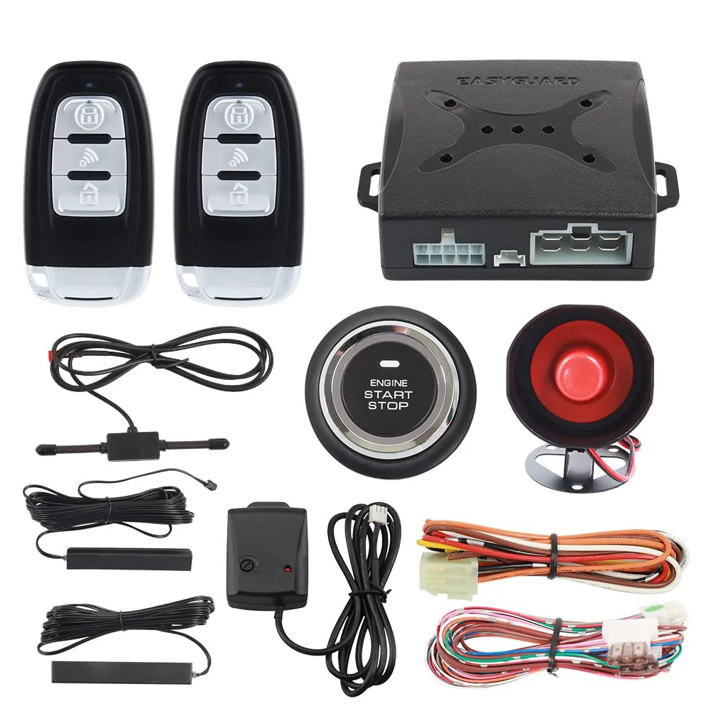 EASYGUARD EC003-NS PKE allarme auto di prossimità Ingresso Push Start Pulsante Avvio Motore remoto Avviso Shock Allarme Avviso DC12V