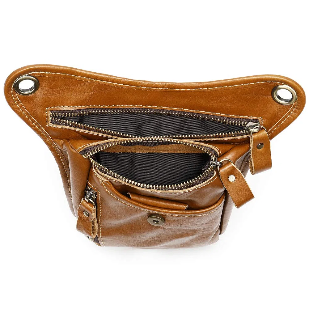 Borsa Gamba Moto,Borsello da Gamba Moto for da Gamba/Marsupio da Uomo in Vera Pelle for Moto, for da Uomo, for da Uomo e da Donna, for da Coscia.