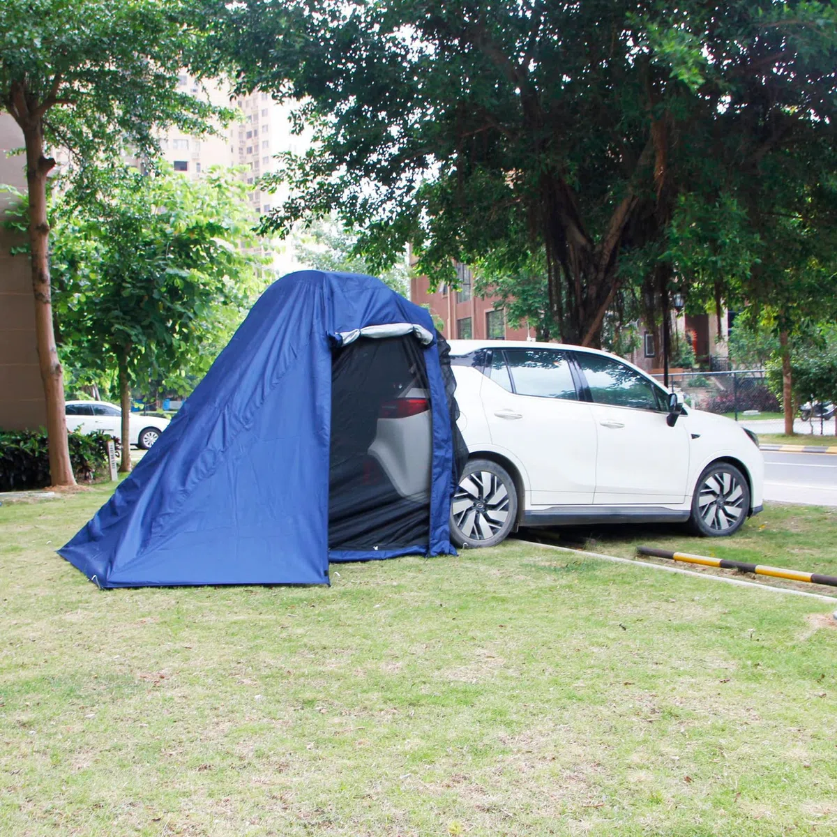 Tenda da campeggio per auto, tenda pop-up per auto, SUV, parasole per portellone posteriore, per viaggi su strada, ingresso con cerniera, essenziale per viaggi su strada