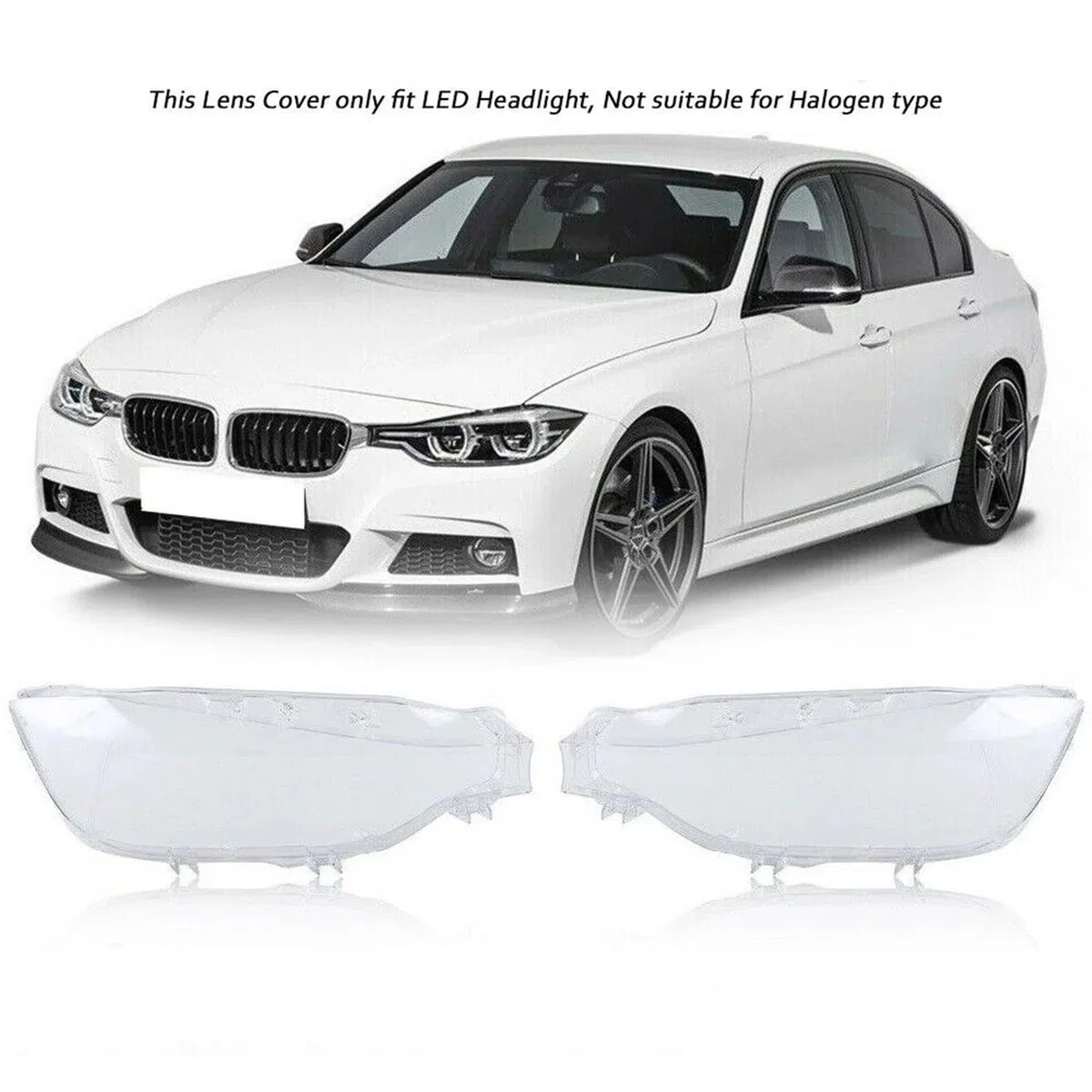 Faro Anteriore Copri Per Bmw F30 F31 Serie 3 2016 2017 2018 2019 Auto Faro Lente Paralume In Vetro Proiettore A Led Copriobiettivo Copertura Del Faro Borsette Guscio Lampada Anteriore(Right)