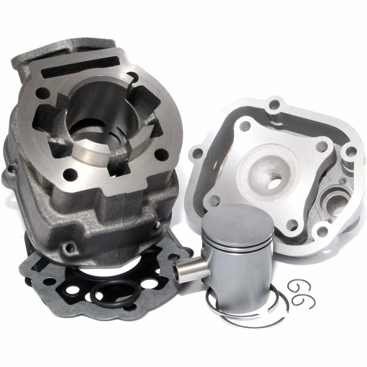 Easyboost Kit Gruppo Termico Cilindro 50 per Derbi Euro 3 e 4 Ghisa Testa Pistone Segmenti Tipo Origine D50B0 DRD Senda Bultaco Gilera