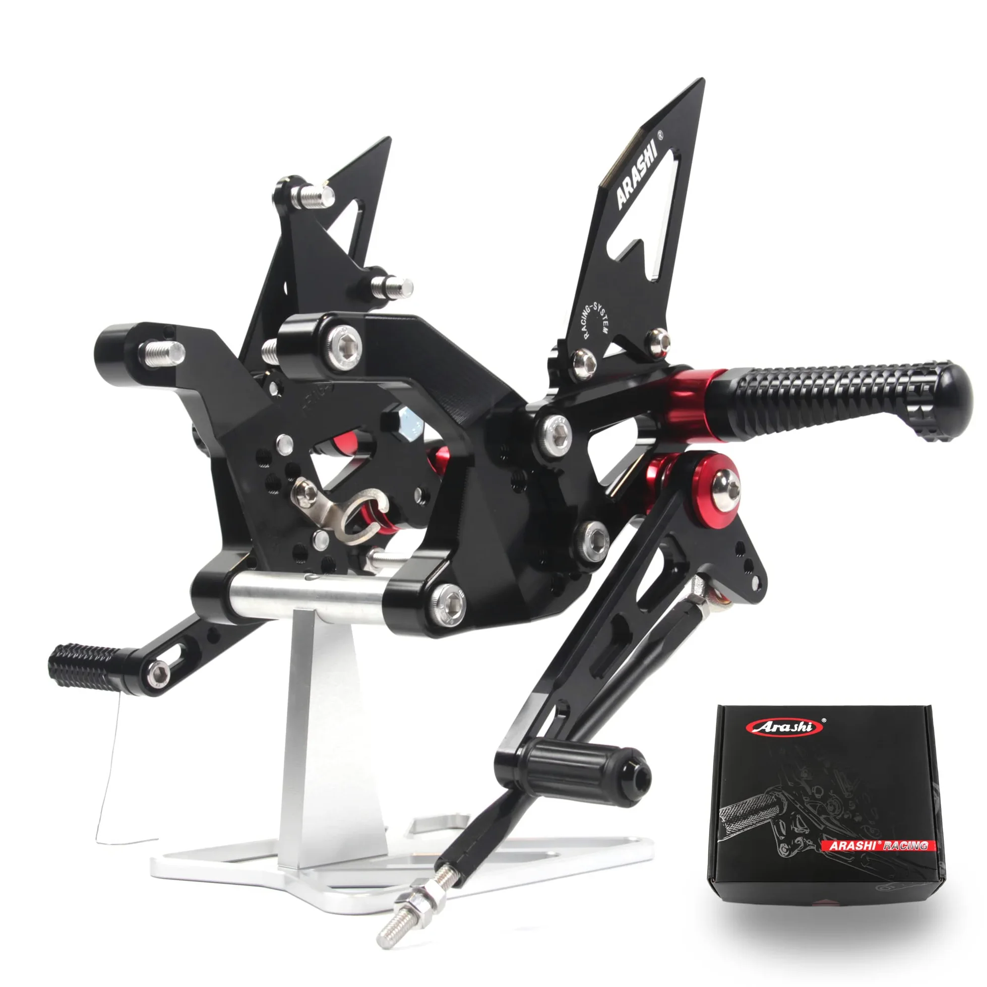 Arashi (Version2.0) Regolabile Pedane Arretrate Pedane Poggiapiedi per Z900 ZR900 2020-2023, Nero Accessori Pedalino Posteriori Pedaline