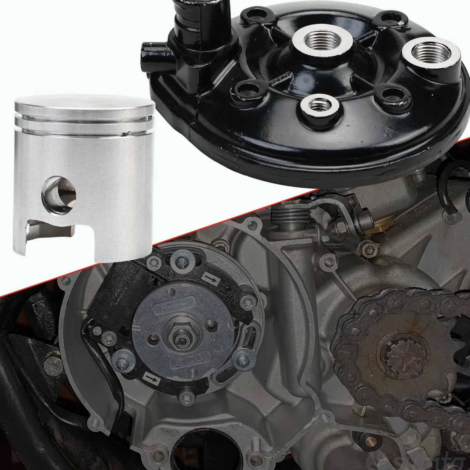 Gruppo termico am 6 75cc minarelli orizzontale per ghisa LC Cilindro modifica motore 75 minarelli am 6