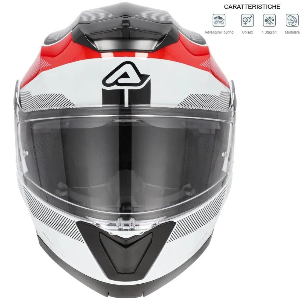 Casco Acerbis Serel ECE22.06 Bianco Rosso taglia M (57-58 cm)