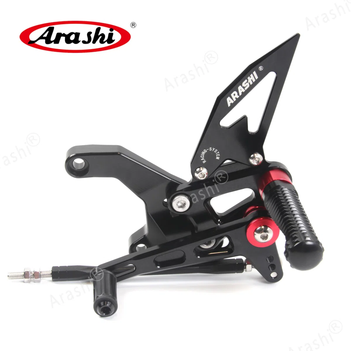 Arashi (Version2.0) Regolabile Pedane Arretrate Pedane Poggiapiedi per Z900 ZR900 2020-2023, Nero Accessori Pedalino Posteriori Pedaline
