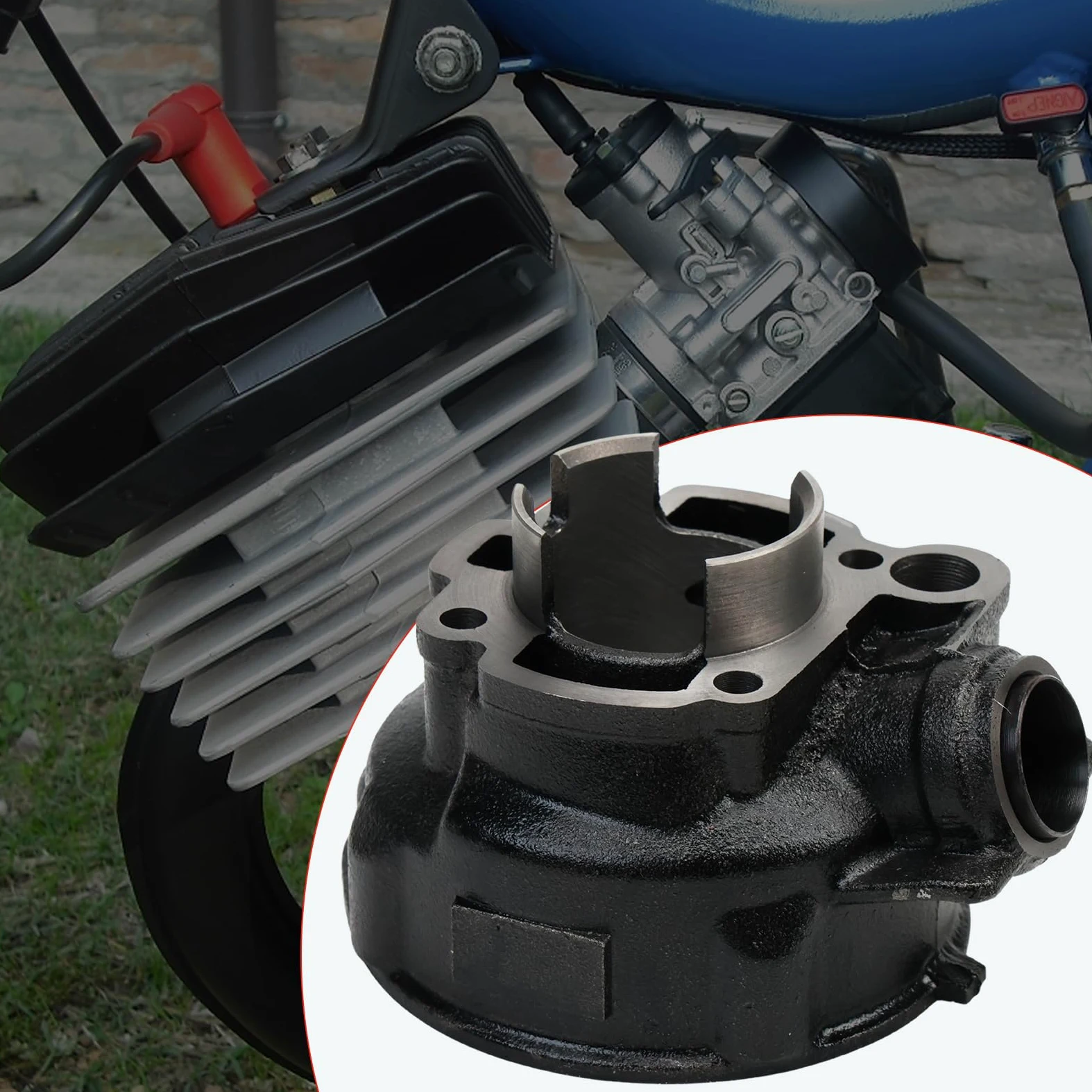 Gruppo termico am 6 75cc minarelli orizzontale per ghisa LC Cilindro modifica motore 75 minarelli am 6