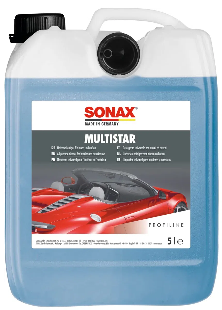 SONAX PROFILINE Multistar (5Litri) detergente multiuso per interni ed esterni del veicolo. Anche per superfici rivestite con pellicola | Art. 06275050
