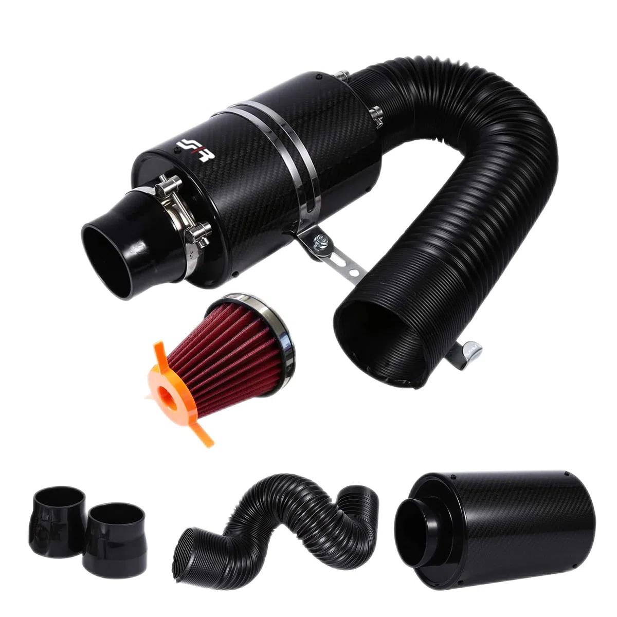SIMONI RACING AB1 Airbox in Carbonio con Filtro a cono diametro tubo snodato da 76mm regolabile da 21cm a 82cm