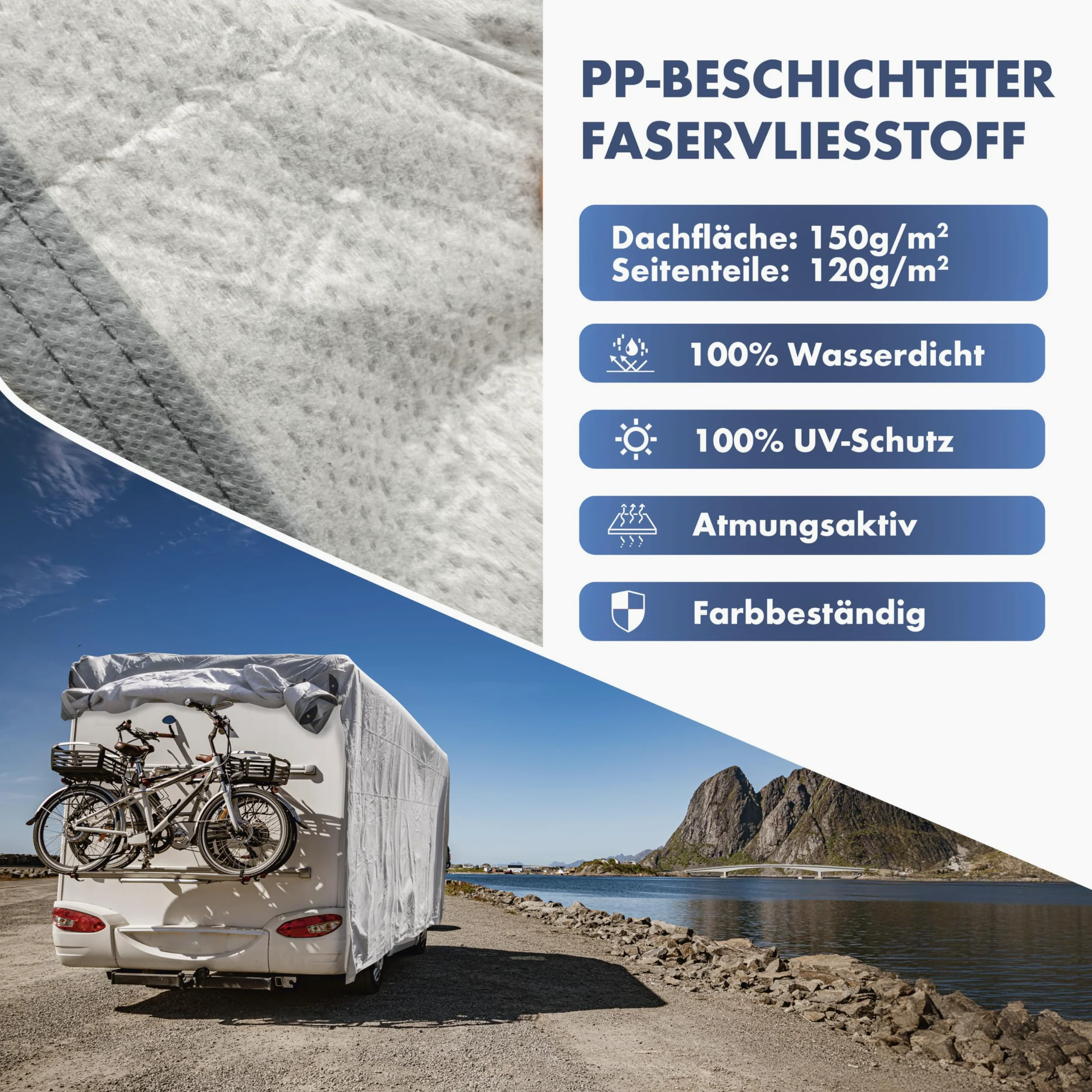 WALSER Premium Teli Copricaravan, Telo impermeabile per caravan, Copricaravan traspirante e resistente alle intemperie con protezione UV - Dimensioni 4: 550x250x220 cm