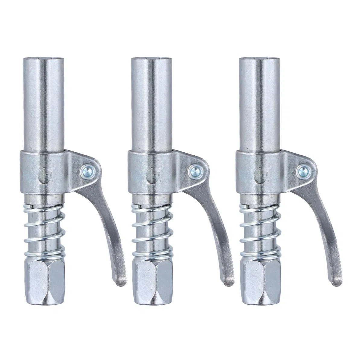 3 Pcs Testina Ingrassatore Manuale, Testina Ingrassatore con Manico Singolo, Autobloccante Accoppiatore per Pistola a Grasso, Compatibile con Pressa Grasso NPT 1/8"