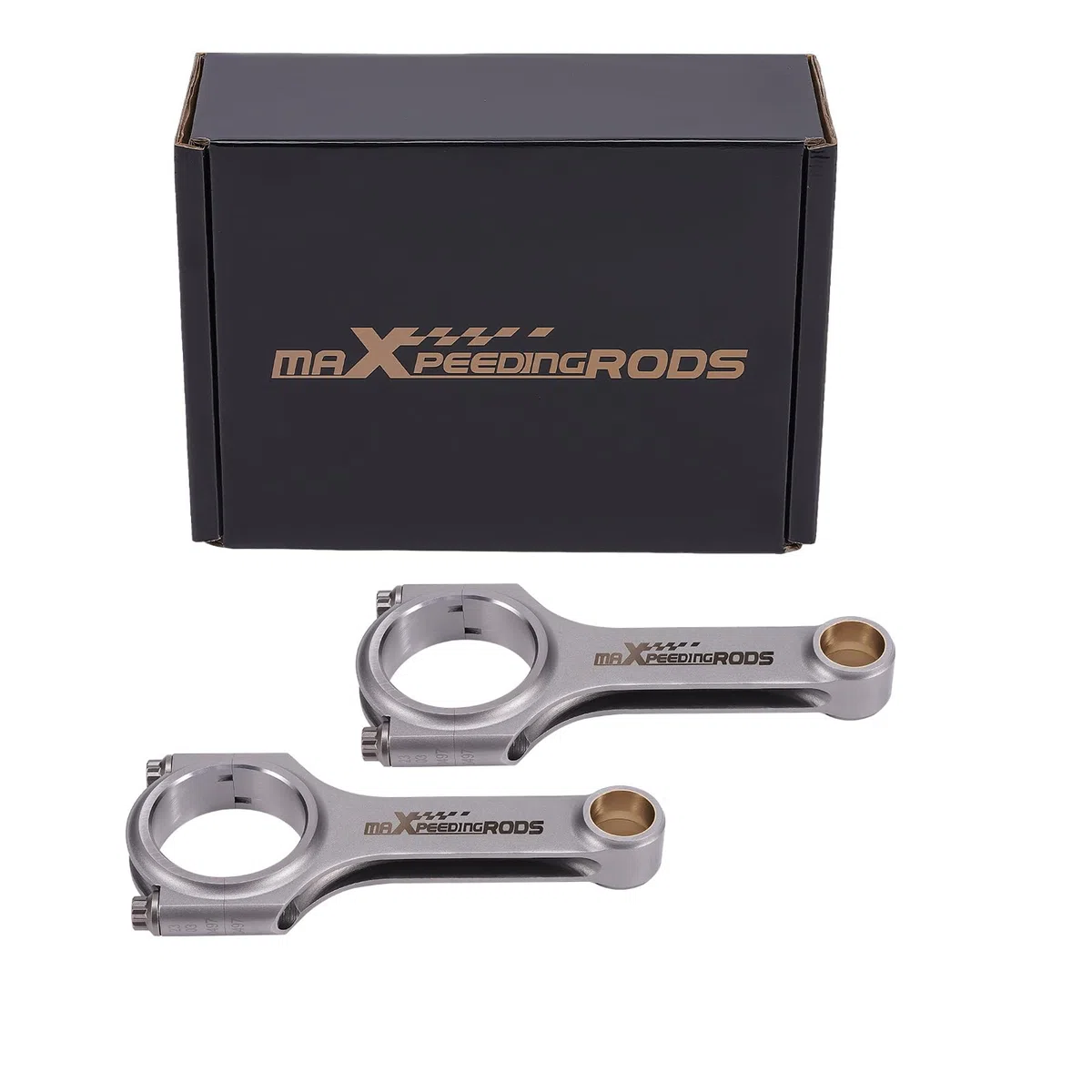maXpeedingrods 2 Pezzi 130mm Bielle H-Fascio Connecting Rods Forgiato per Fiat 500 Old Model 2 Cylinder con Rod + ARP 2000 5/16" Bulloni [EU Stock]