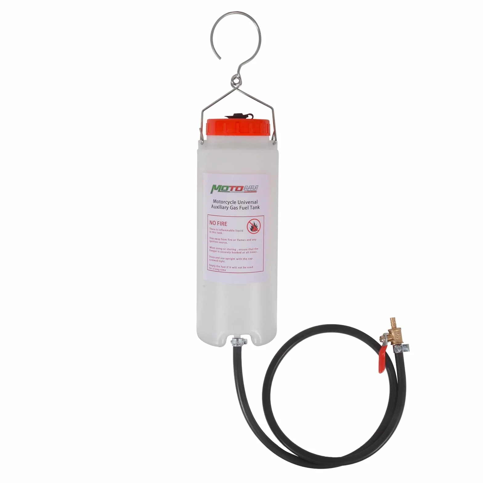 MOTO4U Serbatoio di carburante ausiliario universale per moto, kit di riparazione per serbatoio di gas per serbatoio del gas ausiliario da 1000 ml, con tubo del carburante e valvola di taglio.
