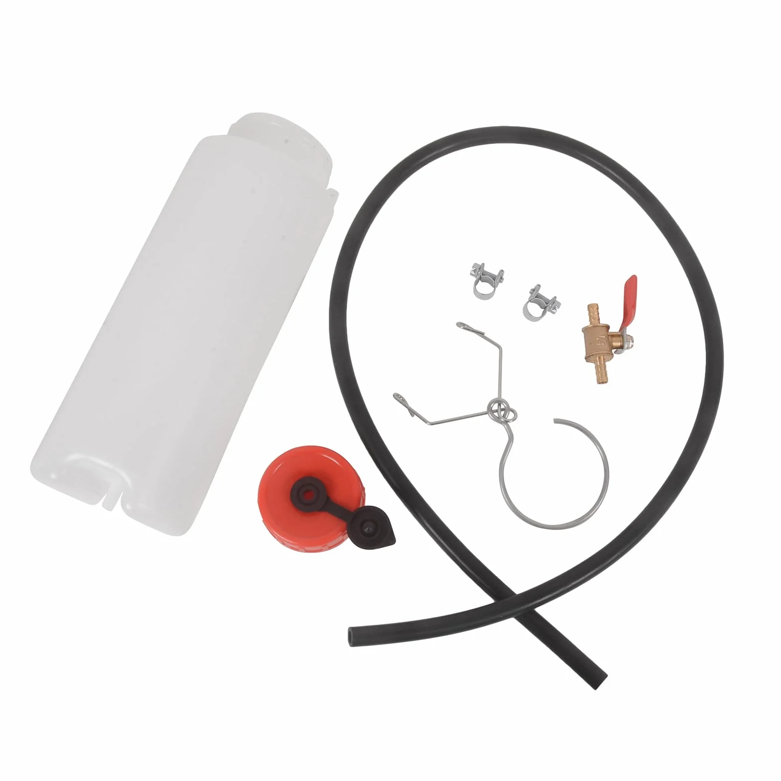 MOTO4U Serbatoio di carburante ausiliario universale per moto, kit di riparazione per serbatoio di gas per serbatoio del gas ausiliario da 1000 ml, con tubo del carburante e valvola di taglio.