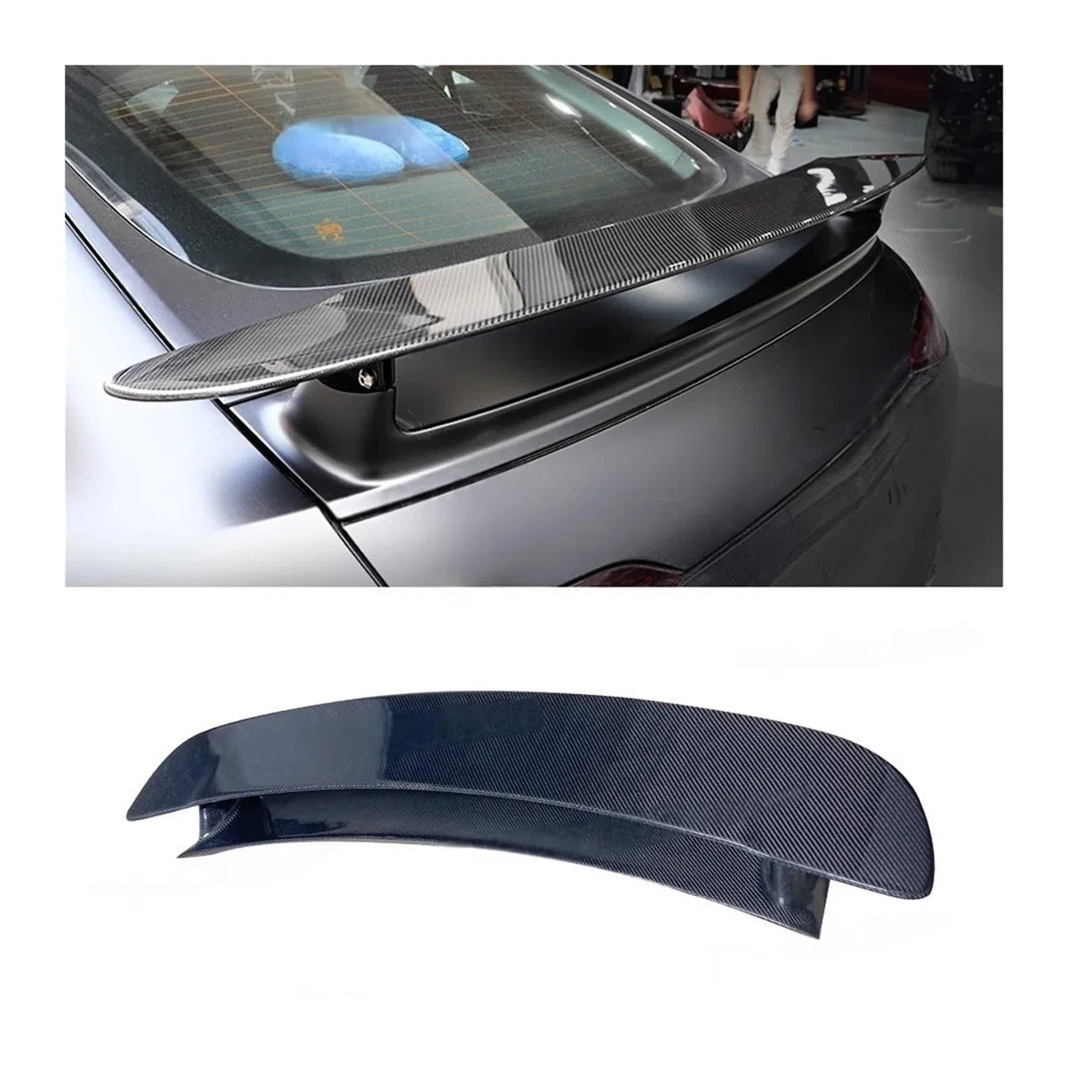 Spoiler posteriore in fibra di carbonio FRP per auto, stile Racing GT, compatibile con Benz AMG GT43 GT50 GT53 OEM Style(Half carbon)