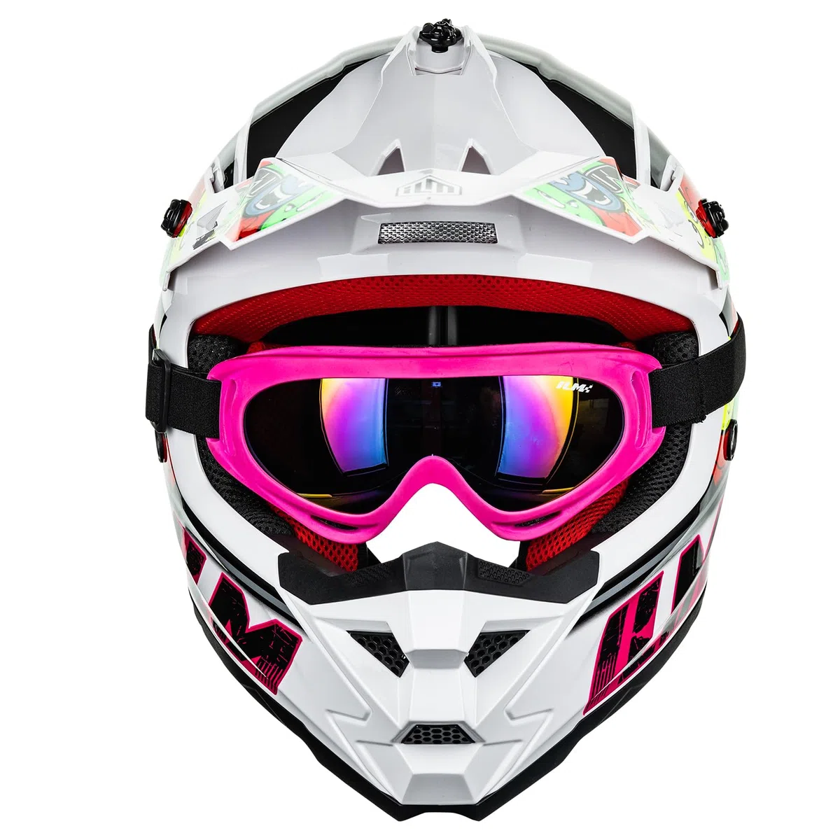 ILM Casco Motocross Bambino Set con occhiali guanti maschera ATV Off Road Go Kart DOT ECE Modello Z705
