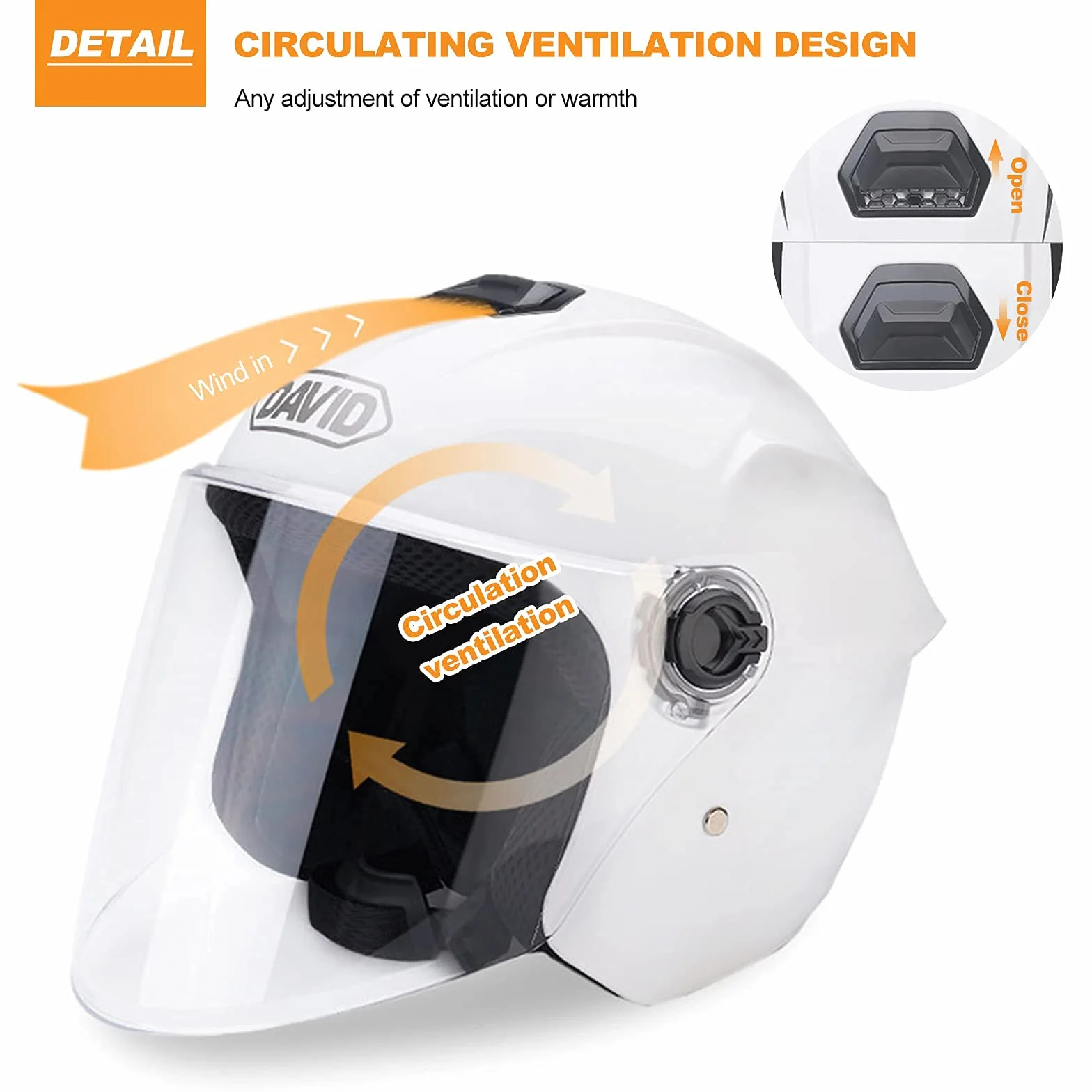 Metà Aperto Faccia Casco Del Motociclo Con Visiera Riflettente，Casco Modulare Scooter，l'Anti-Collisione Protegge La Sicurezza Stradale Degli Utenti