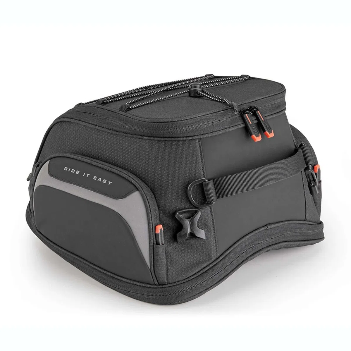 GIVI Borsa da Sella Moto EASY08 19-23L Estensibile con Copertura Antipioggia e Fissaggio a Cinghie - Nero