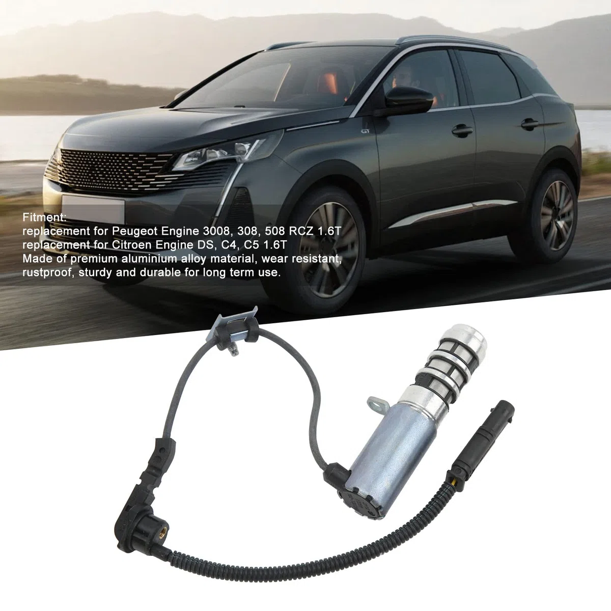 Elettrovalvola della Pompa Dell'olio per Auto 037990 per Motore 3008 308 508 RCZ 1.6T per Motore DS C4 C5 1.6T Sostituzione Solenoide della Valvola di Controllo della Pompa