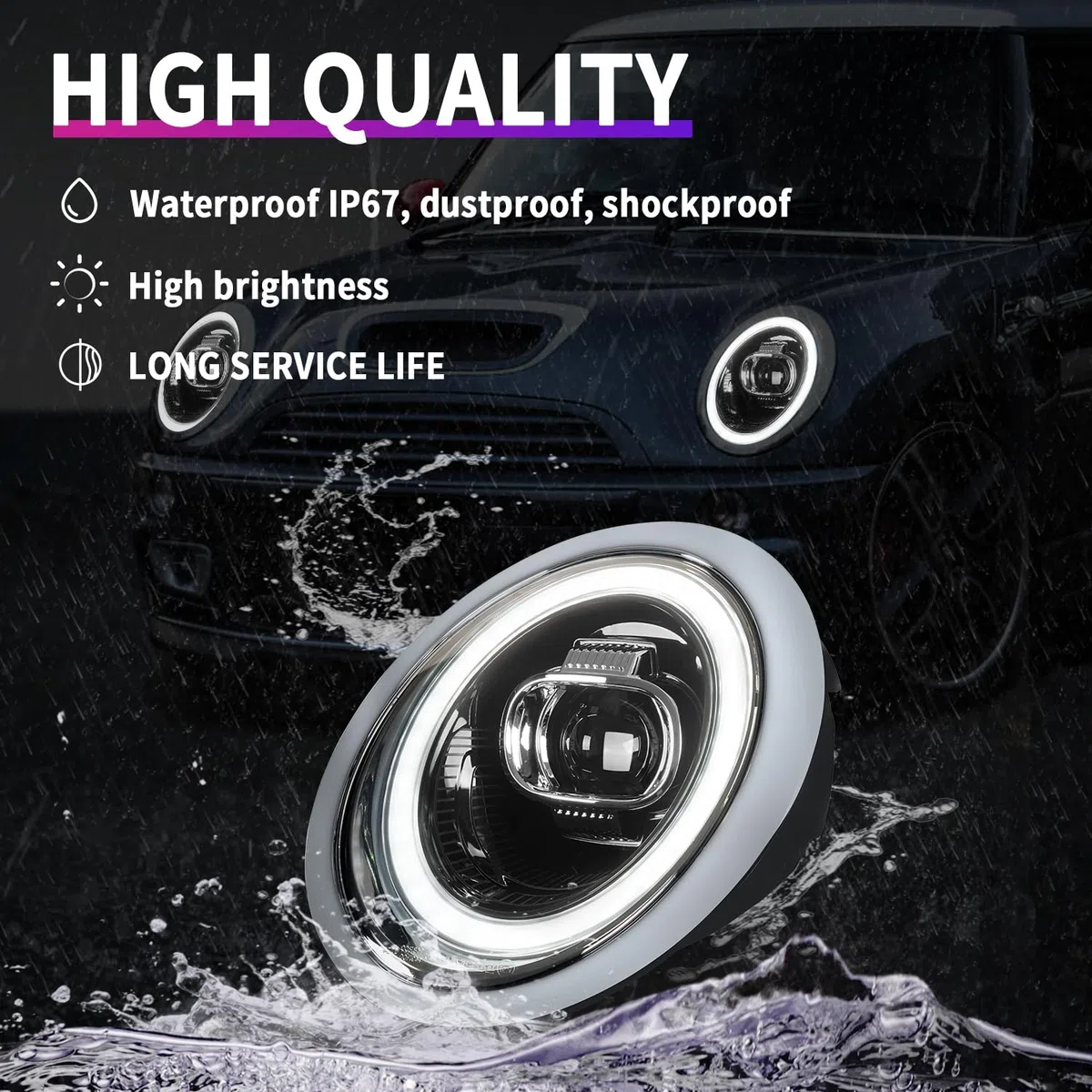 Archaic LED Fari Anteriori compatibili con Mini Cooper R50 R52 R53 2001-2007,luci anteriori con indicatori di direzione sequenziali, animazione DRL, coppia