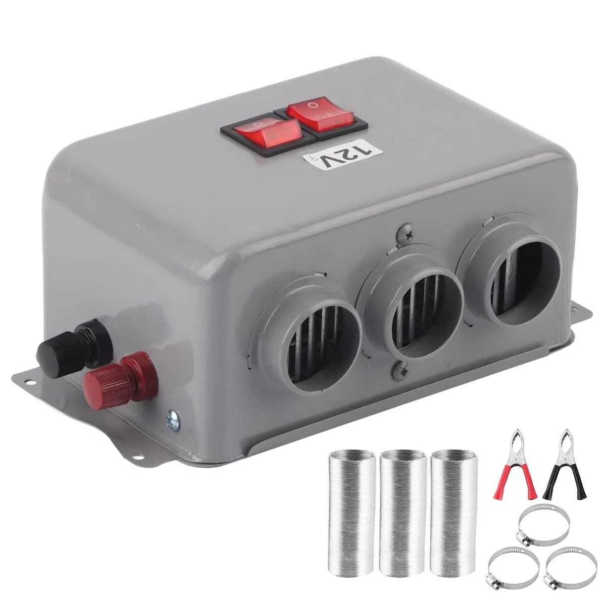 Riscaldatore per auto 12V Riscaldatore per auto 3 fori 600W-800W Riscaldatore per riscaldamento rapido invernale Riscaldatore per parabrezza Sbrinatore da viaggio all'aperto