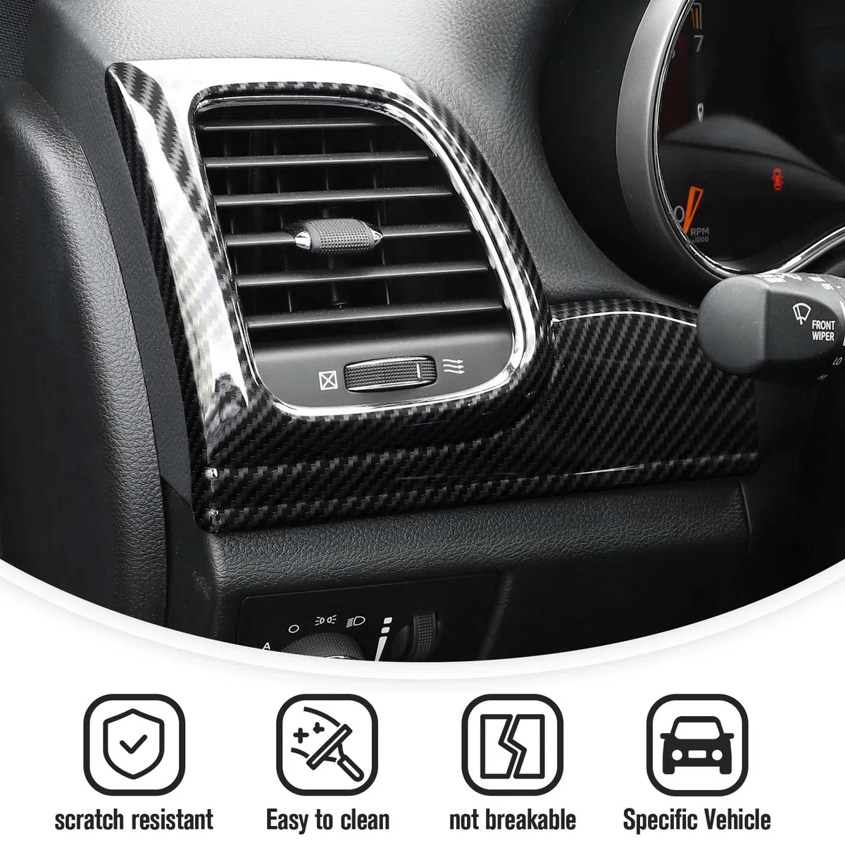 JeCar - Kit di rivestimenti per cruscotto, finiture interne per Jeep Grand Cherokee WK2, struttura in fibra di carbonio