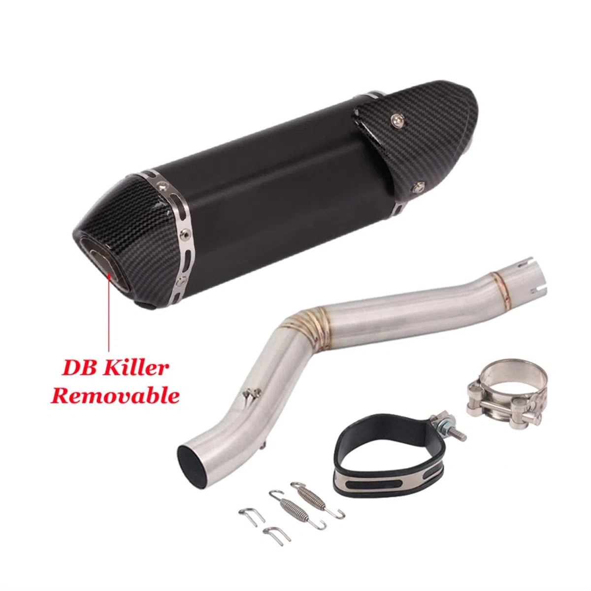 Slip On Sistema Completo Di Scarico Moto Collegamento Centrale Tubo Eliminator Migliorato In Acciaio Modificare Fuga Per Benelli TRK502 TRK 502