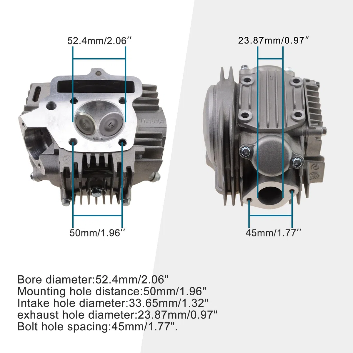 GOOFIT 52.4mm Teste Cilindro A7TC Candela Assemblaggio Kit Ricostruzione Guarnizioni Sostituzione Per 4 Tempi LIFAN 110CC 125cc Motore Moto ATV Go Kart Pocket Dirt Pit Bike