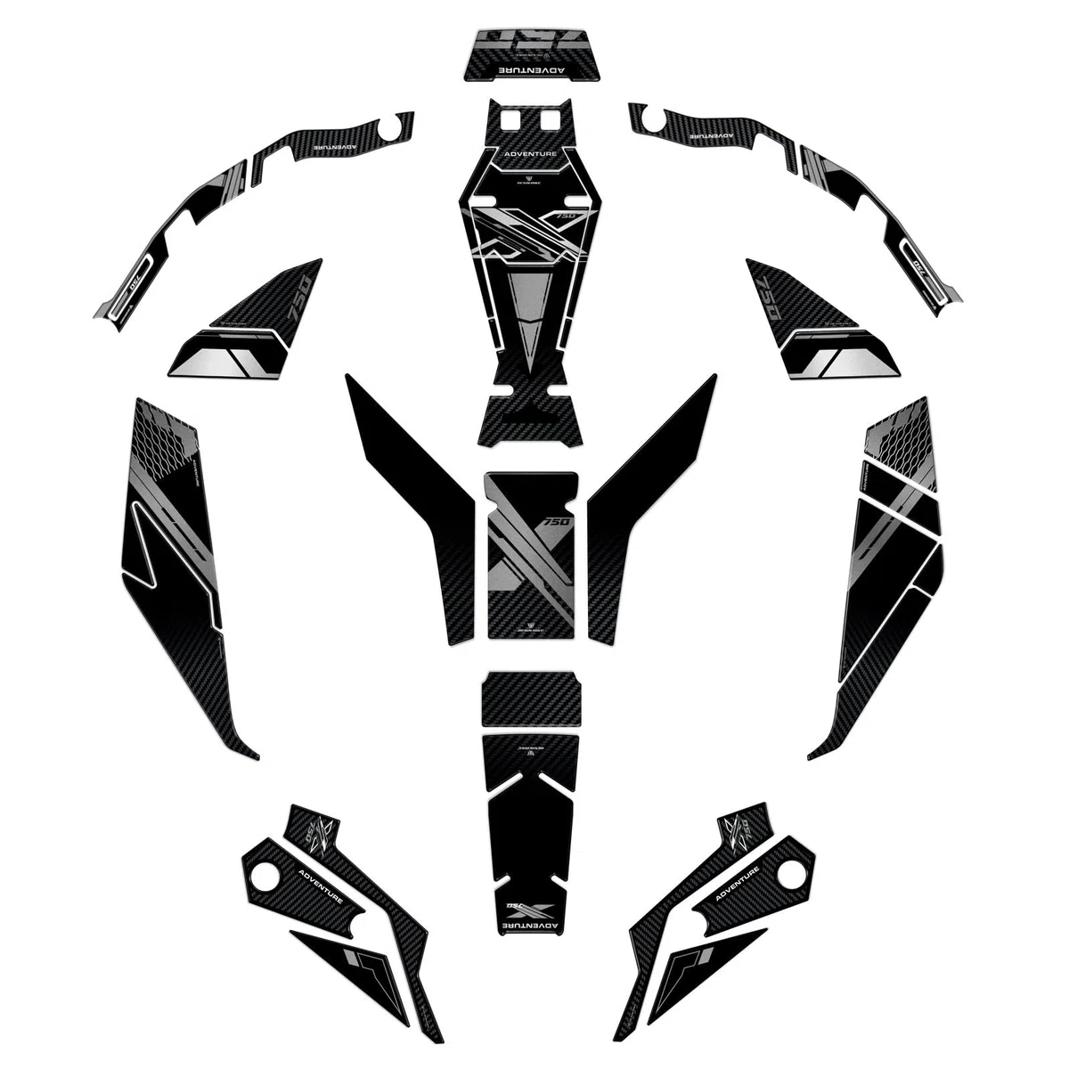 Resin Bike Kit Adesivi Scooter Compatibile con Honda X-ADV 750 2025-2026. Kit Completo Protezioni Carene, Pedana e Tunnel Antigraffio e Antiurto. Adesivi Resinati 3D Made in Italy