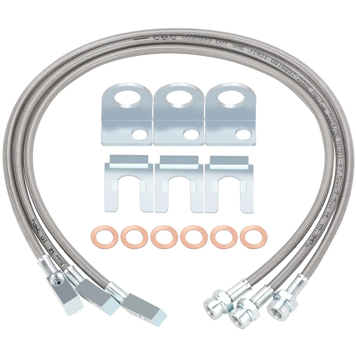 89715 Linee freno in acciaio inox per Jeep Wrangler TJ/YJ/XJ 1987-2006, anteriore/posteriore (89702 e 89703)
