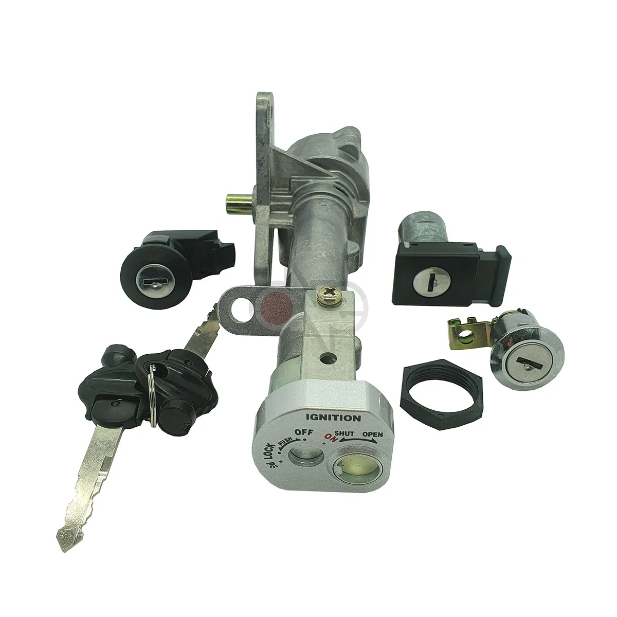 one by camamoto kit serrature completo blocchetto chiavi avviamento (cod 77208175 completo compatibile con AN Burgman W-K2 250 (98-02), AN Burgman X-K2 400 (99-00 ) | | rif. orig. Suzuki 37000-15831-000)
