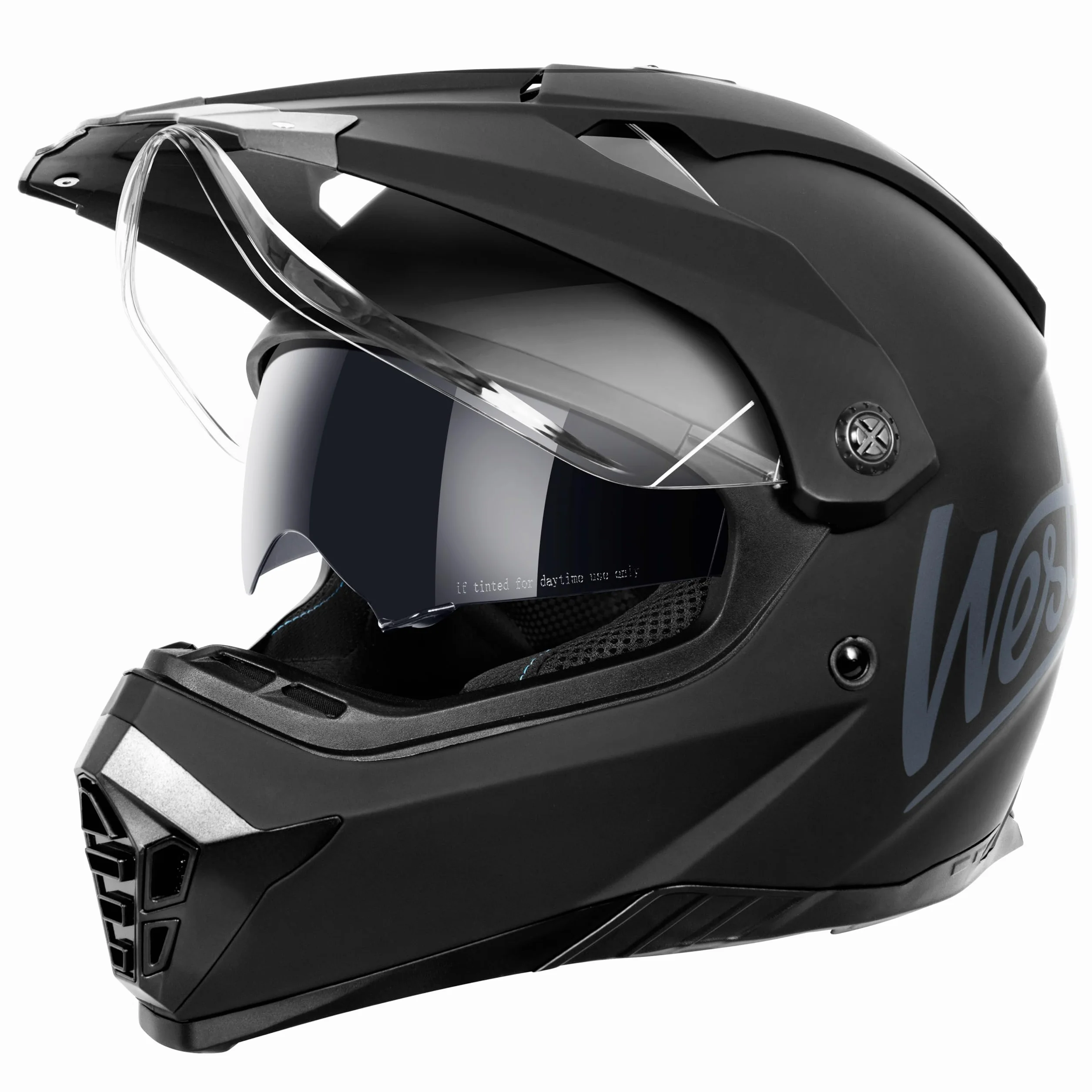 Westt Casco Moto Integrale - Casco Motocross Doppia Visiera ECE DOT Certificato - Casco Cross Per Uomo Donna Casco Da Moto Da Strada