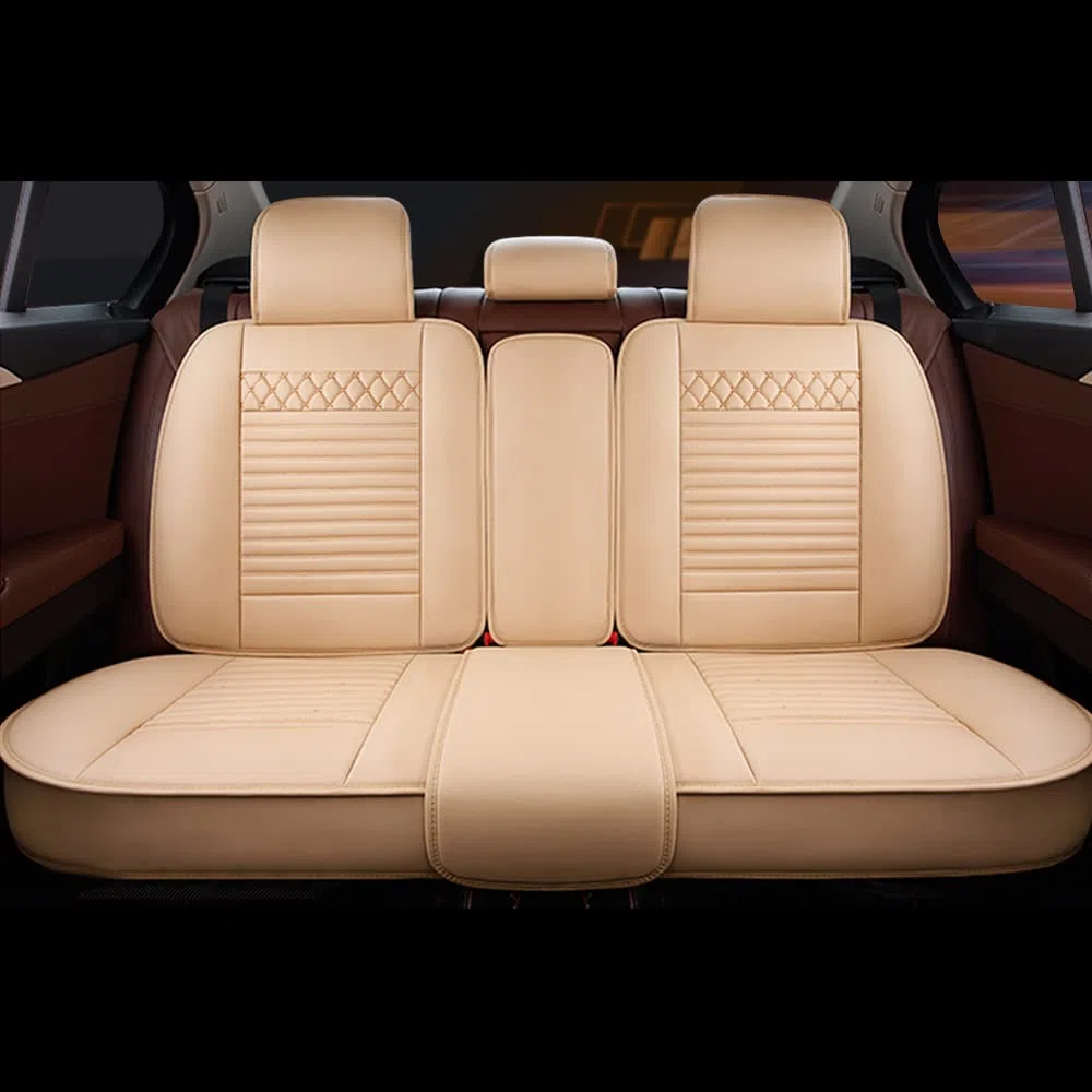 Coprisedili auto per tutte le stagioni, per Tiguan Limited, in similpelle, 5 posti, beige