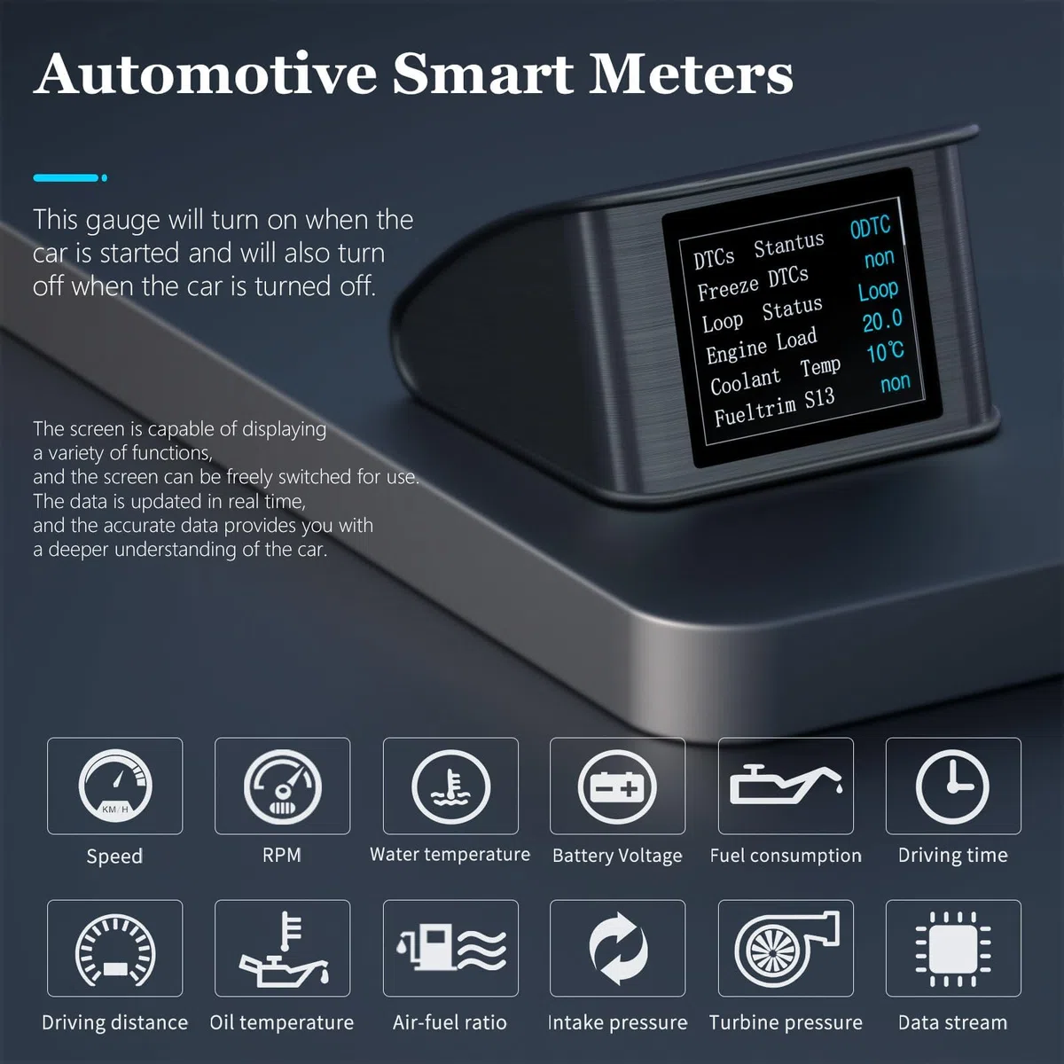 Display HUD Head Up per auto, tachimetro digitale OBD intelligente con allarme di velocità eccessiva, KMH e MPH, schermo LCD TFT da 2,2", adatto per Volkswagen Ranger 2008-2020, compatibile