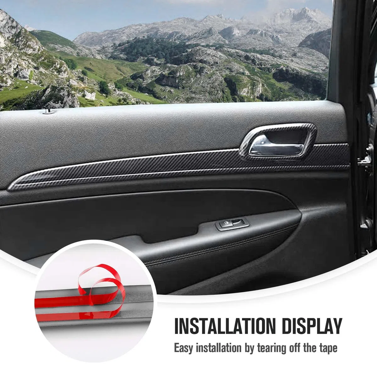 JeCar - Kit di rivestimenti per cruscotto, finiture interne per Jeep Grand Cherokee WK2, struttura in fibra di carbonio