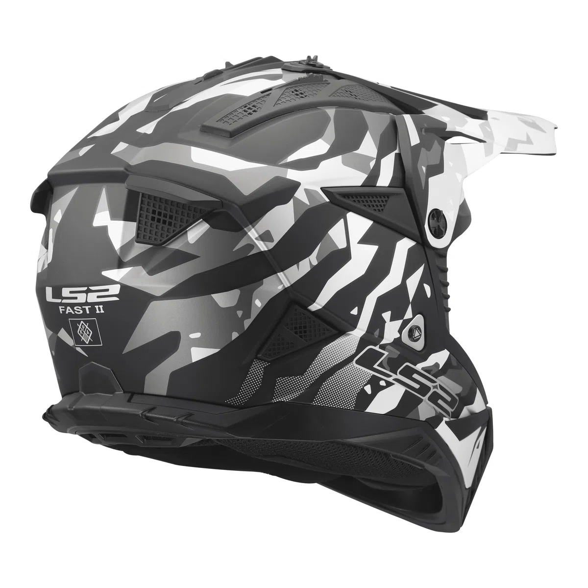LS2, Casco Moto Cross FAST II GROTESK Black Grey, XS
