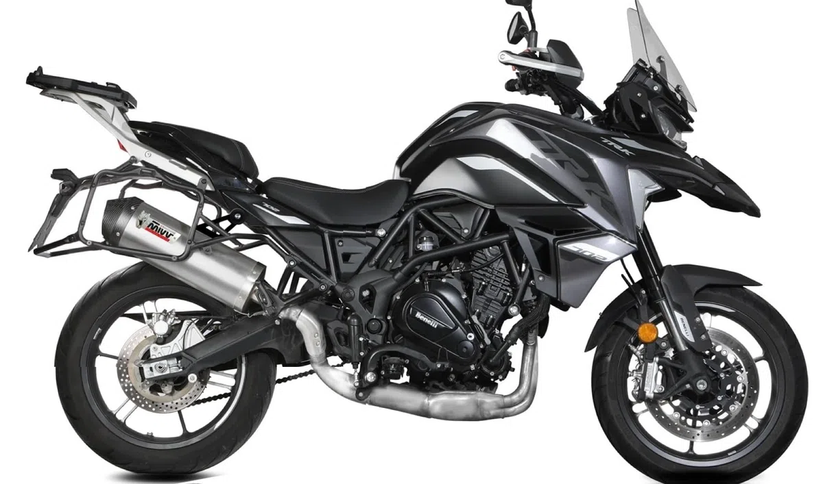 mivv scarico omologato cat-oem oval inox compatibile con benelli trk 702 / x 2023 2024 mototopgun