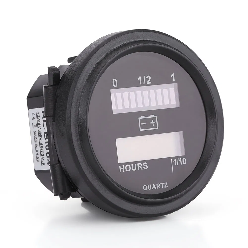 12 V/24 V/36 V/48 V/72 V Misuratore di ora con batteria a LED per carrello – Flash LED, grafico a barre LED a 10 segmenti, alta affidabilità, ampia gamma operativa