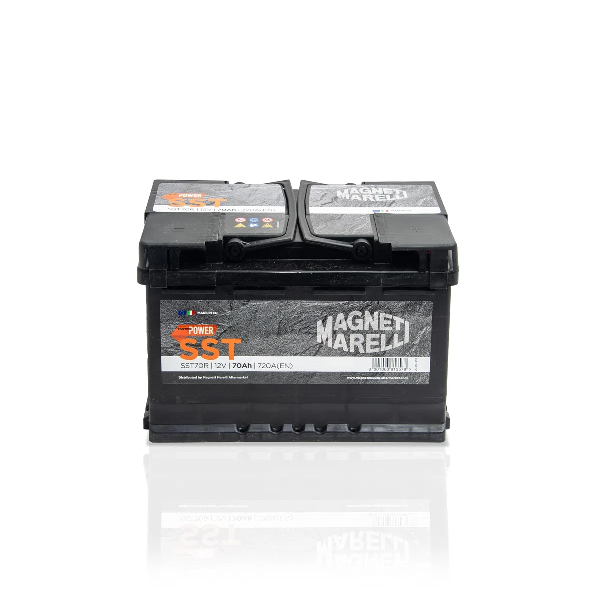 Magneti Marelli Parts & Services - Batteria Auto 70 Ah con Tecnologia Sst, Batteria Auto Start e Stop L03 069070720008 al Piombo Acido ad Alte Prestazioni, 12V 70Ah 720A B13 con Maniglie, Ricambi Auto