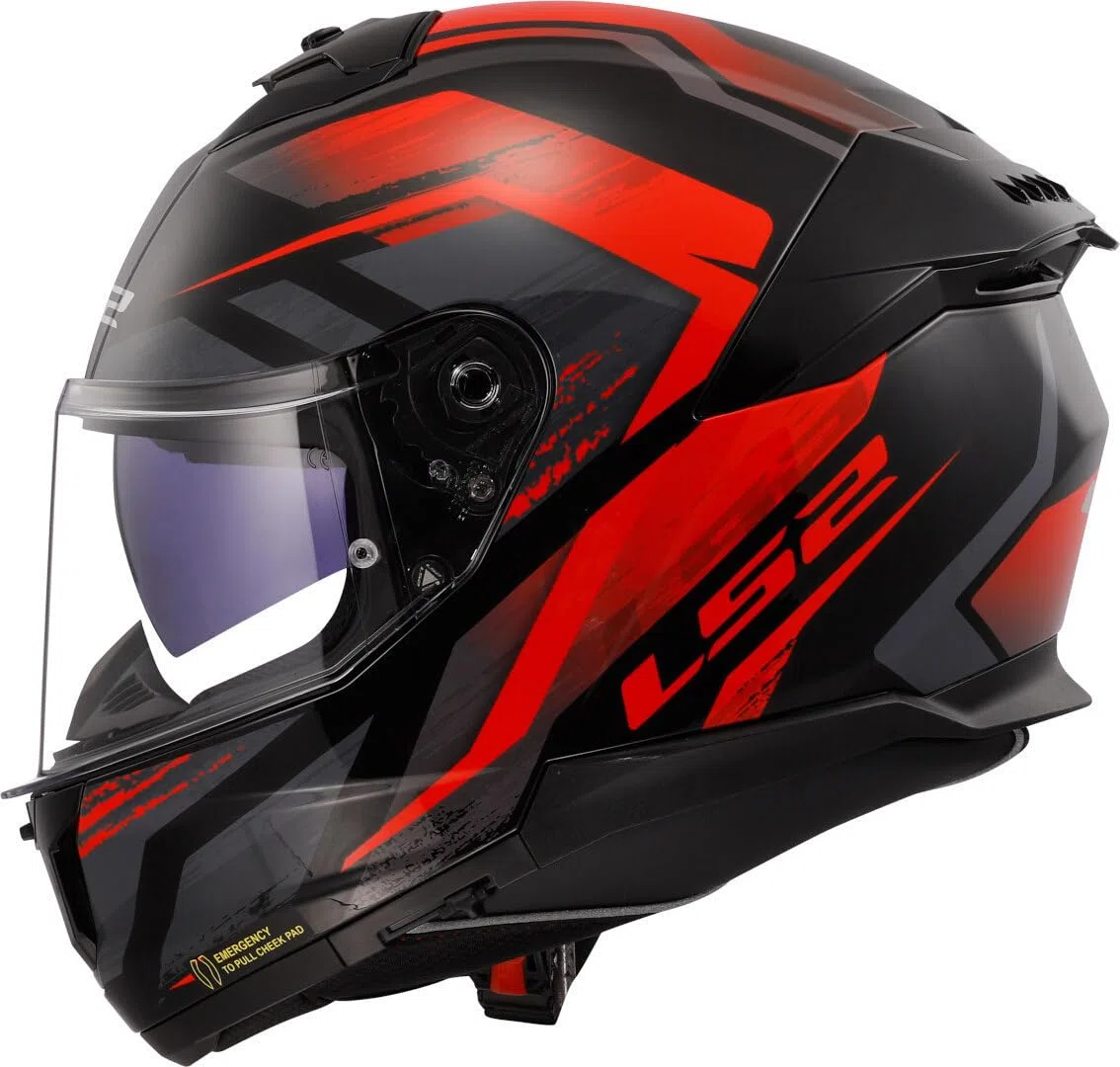 LS2, Casco Moto Integral STREAM II FURY Gloss Black Red, M