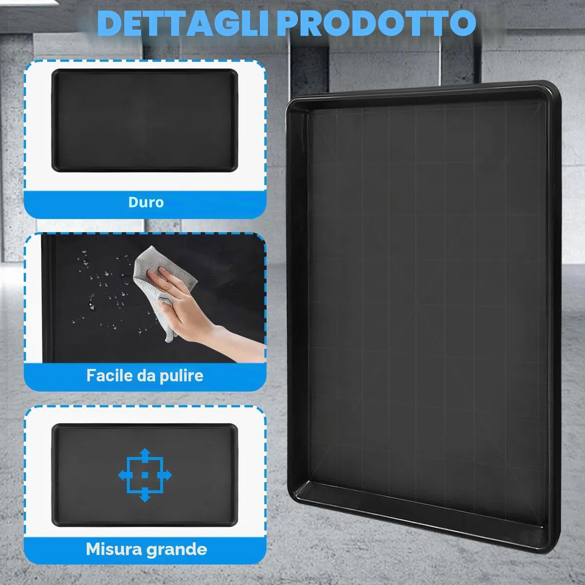 YEXEXINM Vaschetta universale grande 90 x 60 cm, grande contenitore in plastica resistente per olio, supporto per il cambio dell'olio