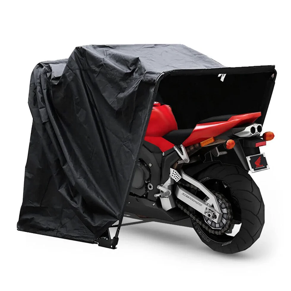 Telo di copertura per moto, impermeabile, resistente all'inverno, per moto, in tessuto spesso, copertura per moto, in tessuto Oxford, colore nero