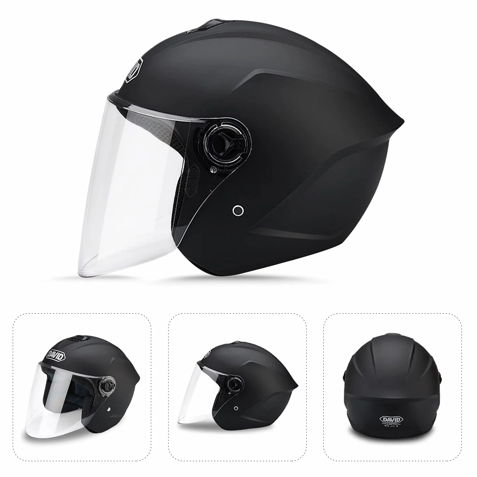 Metà Aperto Faccia Casco Del Motociclo Con Visiera Riflettente，Casco Modulare Scooter，l'Anti-Collisione Protegge La Sicurezza Stradale Degli Utenti